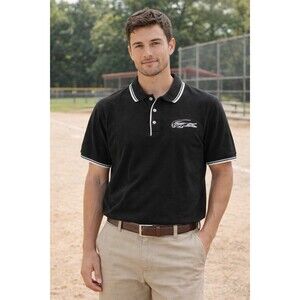 Lacoste Live Men’s Size L Solid Black Short Sleeve Big Gator Collared Polo Shirt